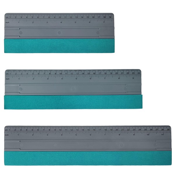 3-Piece Squeegee Set, 19/24/29 cm Square Squeegee with Felt Edges,