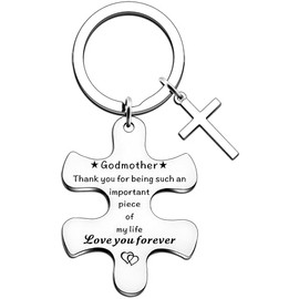 TTOVEN Godmother Gifts Thank you for being Such an Important piece of my life Godmother Keyring Godmother Birthday Gifts