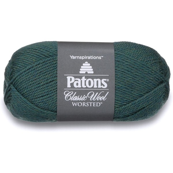 Patons Classic Wool Yarn, 3.5oz, Gauge 4 Medium, 100% Wool Jade - For Crochet, Knitting & Crafting