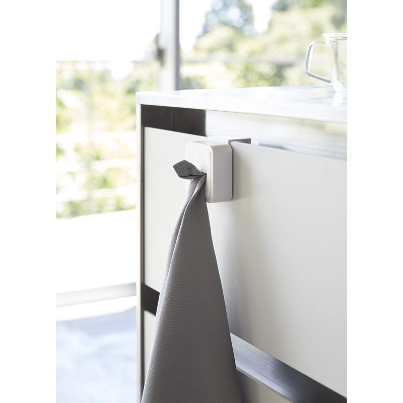 Yamazaki 4250 Sink Door Towel Holder, White, Approx. W 2.2