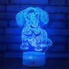 Jinnwell 3D Dog Night Light Lamp Illusion Led 7 Color