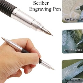 Opexicos 3Pcs DIY Ceramics Engraving Tool Durable Anti Slip Handle Lettering Alloy Tip Double End Etching Pen Scriber Marking Engraving Tools