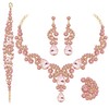 Paxuan Crystal Bridal Wedding Jewelry Sets for Women Rhinestone Teardrop