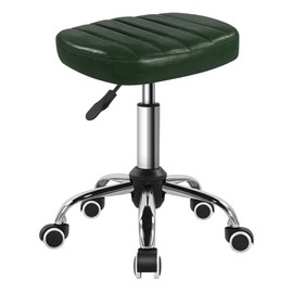 BFTOU Minimalist Square Swivel Stool with Wheel Perfect for Work SPA Shop Massage Height-Adjustable and Cost-Effective Rolling Stool Chair (Green)