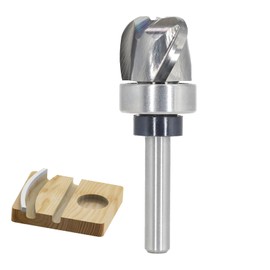 Pattern Flush Trim Router Bit 1/4 Shank, 3-Flute, 1/4" Radius, 3/4" Dia, 5/8" Height, Carbide Head Bowl & Tray Router Bits, Round Nose Cove Juice Groove Router Bit, for Making Wood Bowls/Trimming