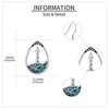 URONE Lighthouse Wave Earrings Sterling Silver Lighthouse Earrings Turquoise Ocean