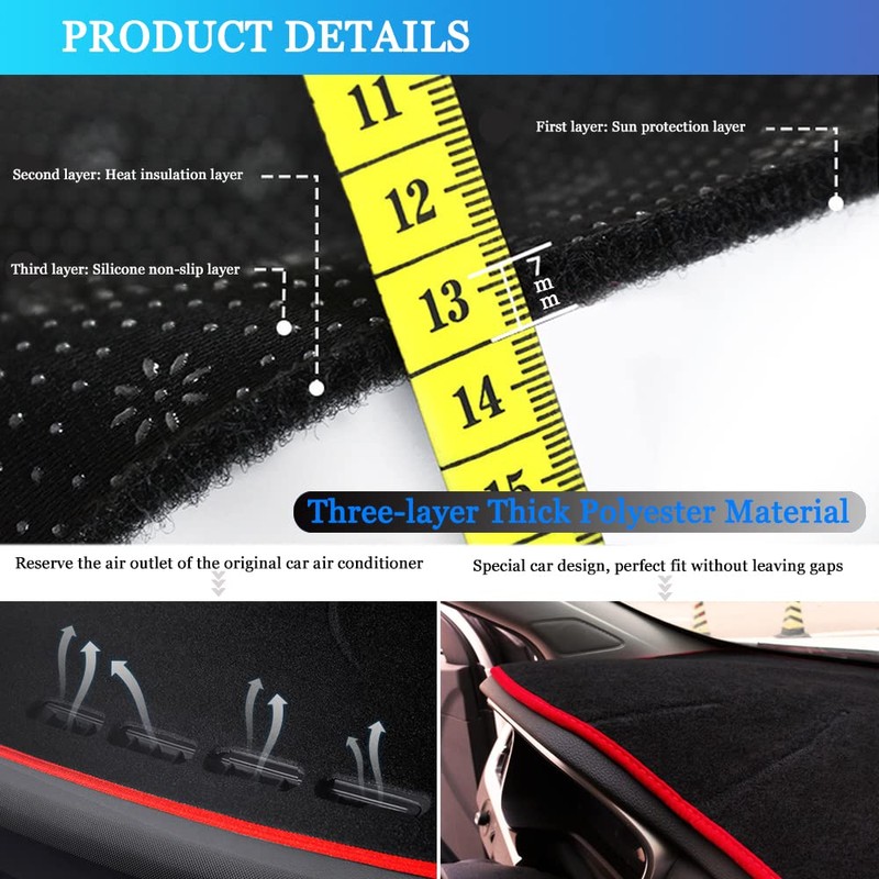 YOFAMO Dashboard Cover Dash Cover Mat Pad Carpet Custom Fit