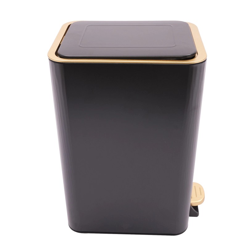 12L Bathroom Trash Can Carbon Steel Step On Kitchen Garbage