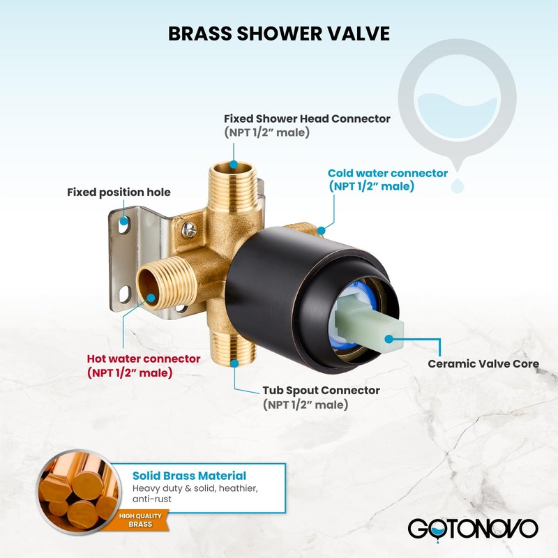 gotonovo Bathroom Shower Head Kit High Pressure Combo System Shower