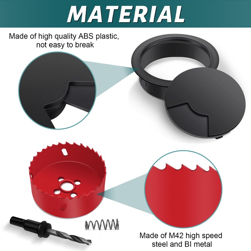 Yeepeo Pack of 10 Cable Grommet Desk, 60 mm Cable