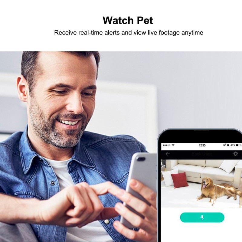 Indoor Security Camera, 1080p HD Pet Camera, 2.4GHz with Night