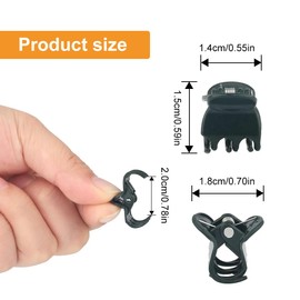 Pack of 50 Mini Hair Clips, Small Hair Clips, 1 cm Claw Clips, Plastic Hair Claw, Non-Slip Handle, Small Jaw Clips, Non-Slip Handle, Small Jaw Clips for Girls and Women (Black)