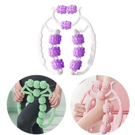 Hellery Leg Massage Roller with 15 Wheels for Exercise And Fitness, Violet