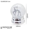 20027 Snow Globe Deer Silver with Silver Base 140mm height
