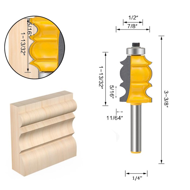TAIWAIN 1/4-Inch Shank 10 pcs Tongue and Groove Flooring Router