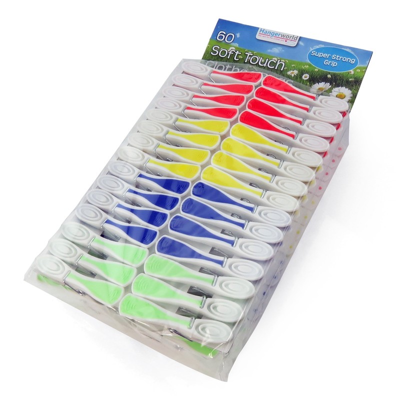 HANGERWORLD Pack of 60 Strong 8cm Plastic Clothes Washing Line