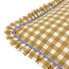 furn. Maude Gingham Cotton Piped Cushion Cover, Gold