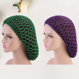 FRCOLOR 2pcs Hair Net Cap Crochet Hair Nets Elastic Hair Ties Crochet Hooks for Hair Turbins for Sleep Hair Nets Hair Sleeping Cap Mesh Net for Hair Elasticity Hairnet Cap Man