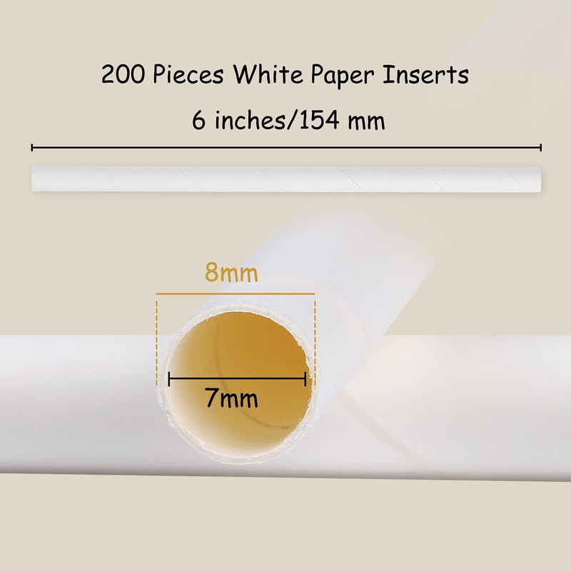 ELCOHO 200 Pieces Bee Tube Refill Mason Bee Paper Inserts