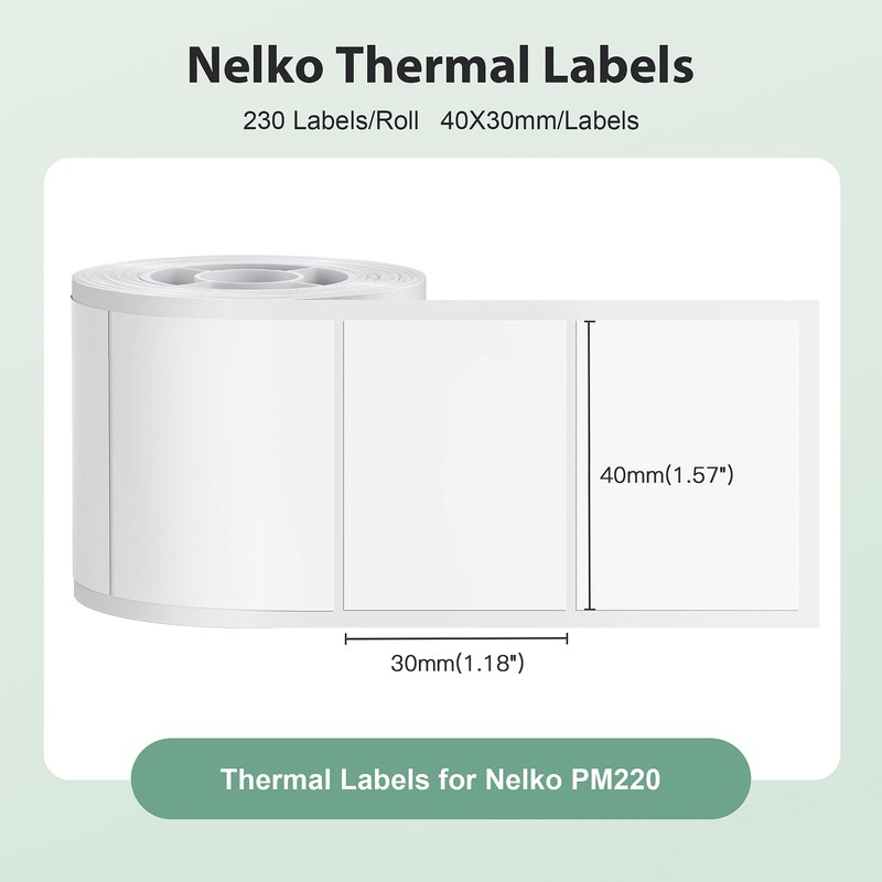 NELKO PM220 Label Maker Tape, Customized Label Printing Paper, 40