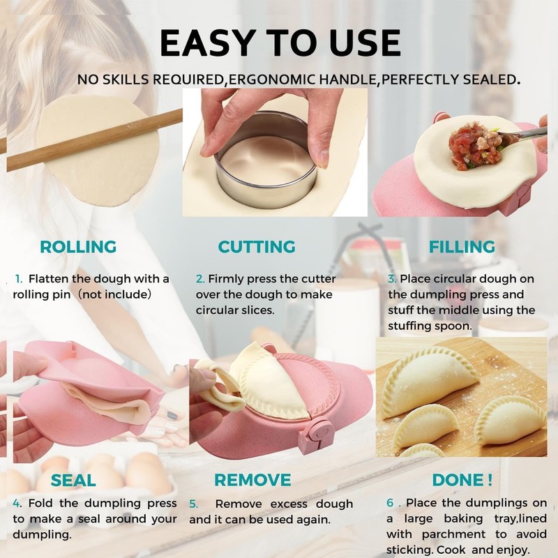 MUMSUNG 6 Inch Empanada Maker Press, Extra Large Dumpling Maker