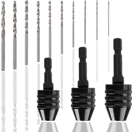 EATBALE Keyless Drill Chuck Adapter 0.3-6.5 mm and 0.3-3.6 mm and 0.8-8 mm Hex Shank Chuck 6.25mm (1/4") Quick Screwdriver Drill Bit Adapters, 0.8-3.0 mm Drill Bits for Micro Drill Bit Conversion Tool