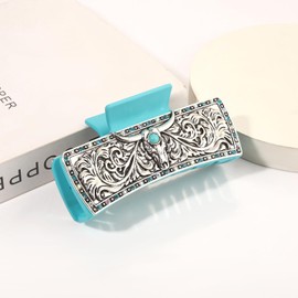 BVGA Western Hair Claw Clips for Women Turquoise Cowgirl HOWDY Hair Claws Western Hair Accessories Country Vintage Cowgirl Outfits Party Favors Gifts (Pattern C)