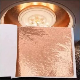 L.A. Gold Leaf Copper Leaf/Gilding foil for Gilding, Paintings 100 Sheets and Resin Casting 8x8.cm_