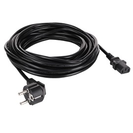 Akyga AK-PC-08C Power Cable for PC Monitor Printer Projector TV Game Console Power Cable 3-Pin IEC C13 EU CEE 7/7 10 m, IEC C13 EU CEE 7/7 10 m, Black Cu 100% Copper, 3 x 1 mm2 HQ