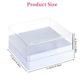 NICENEEDED 100 Holes Nail Drill Bits Holder, Nail Organizer Box Large Space of Container Case for Drill Bits, Dustproof Displayer Box of Nail Supplies