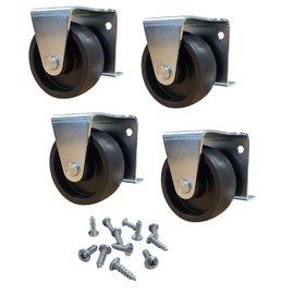 2" Inch Low Profile Trundle Cabinet Casters Wheels with Furniture Screws - Set of 4