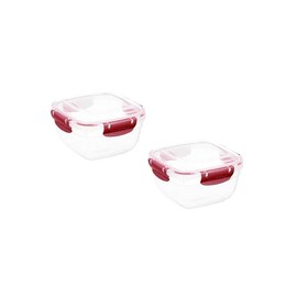 Superio Pack of 2 Plastic Food Storage Containers with Airtight Lids for Kitchen,- 30 Oz, BPA Free, Leakproof, Stackable Sealed Containers for Organizing,- Microwave, Dishwasher and Freezer Safe, Red