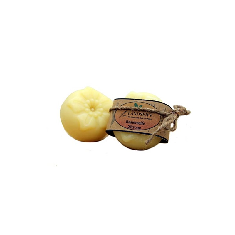 Landseife Organic Shaving Soap Lemon - Handmade Organic Natural Soap