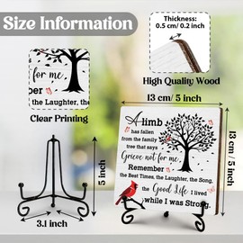 A Limb Has Fallen from The Family Tree Sign, Sympathy Gifts for Loss of Loved One, Memorial Bereavement Gifts for Loss of Mom Dad, Remembrance Funeral Gifts, Memorial Decoration, 5"x5"-C11
