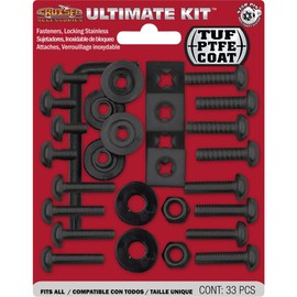 Cruiser Accessories 81550 License Plate Ultimate Kit Locking Fasteners, Black PTFE