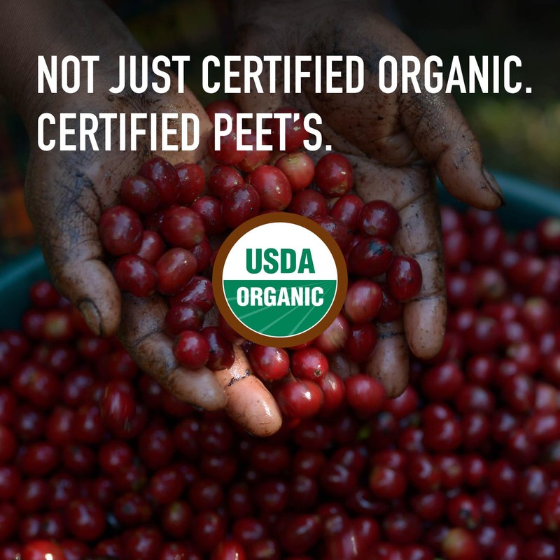 Peet's Coffee, USDA Organic Dark Roast Ground Coffee, 100% Arabica
