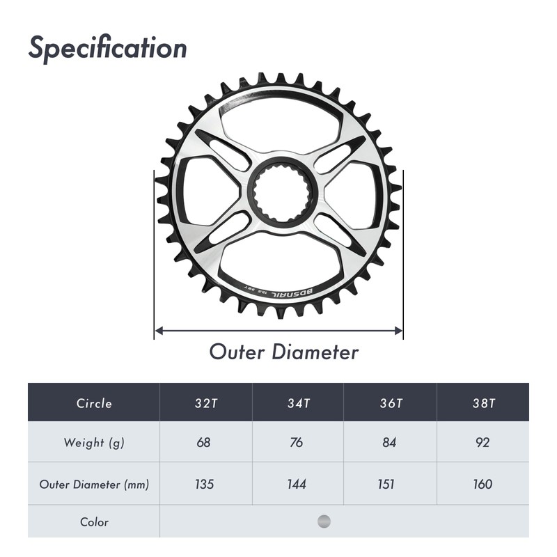 DJC Bike Chainring 12s Direct Mount Chainring for Shimano M6100