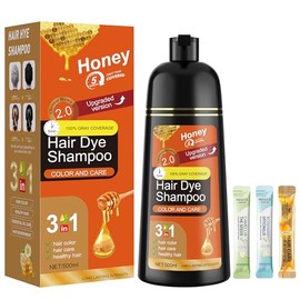 ZENITHGLO Chestnut Brown Hair Dye Shampoo 3 in 1 for Women & Men 100% Gray Hair Coverage - Herbal Ingredients Natural Plant Hair Color - Hair Dye in Minutes 17.6 Fl Oz