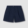 JAJU [JAJU] Soft Linen Blend Half Pants_Navy