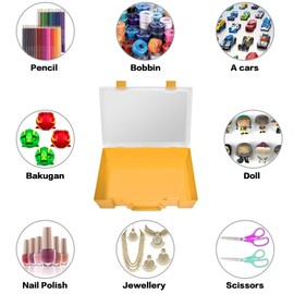 ALCYON 1600+ Baseball Card Storage Box, Sports Cards Holder Organizer Hard Plastic Display Case Compatible with Baseball/Football/for MTG/for PM for Collector (yellow)