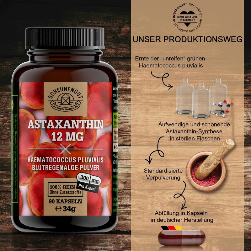 Astaxanthin (vegan) - 12 mg per capsule - IMPORTANT: 100%