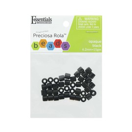 Essentials by Leisure Arts Czech Rola Bead Opaque Black 6.2mm 15gm – Czech Glass Beads for Jewelry Making, Czech Beads for DIY Bracelets, Necklaces, and Craft Projects