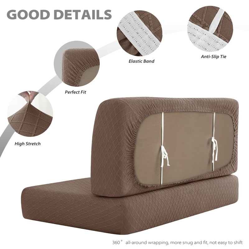 Gollense RV Dinette Cushion Covers, Stretch Jacquard Camper Bench Seat