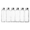 Epica Clear Glass Bottles with Lids, 18oz Resuable Glass Water