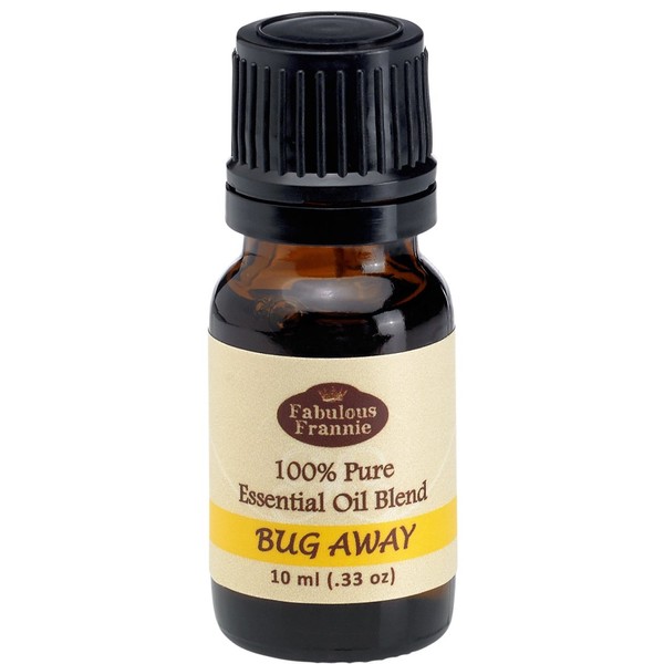 Bug Away 100% Pure, Undiluted Essential Oil Therapeutic Grade - 10 ml. Great for Aromatherapy! (Citronella, Lavender, Eucalyptus & Lemongrass)