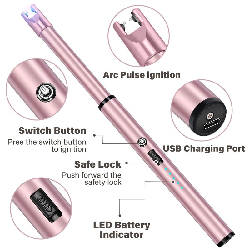 Navpeak Electric Candle Lighter Windproof USB Rechargeable Flameless Long Neck