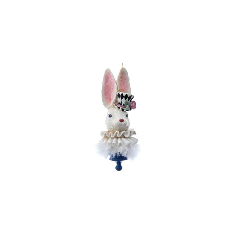 Kurt Adler 6.5-Inch Resin Hollywood Hats Rabbit Ornament