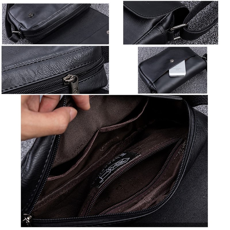 Mai Mio Men's Shoulder Bag, Small Bag, Leather, Cross-body Design,