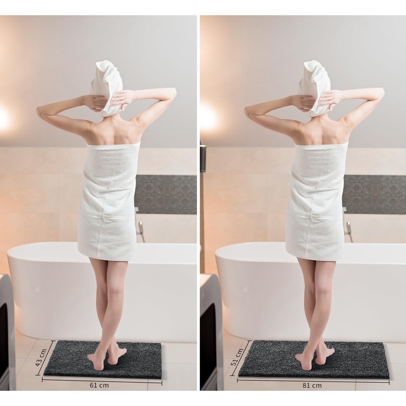 Yimobra Non-Slip Bathroom Rug, Extra Soft and Comfortable, Water-Absorbent, Thick