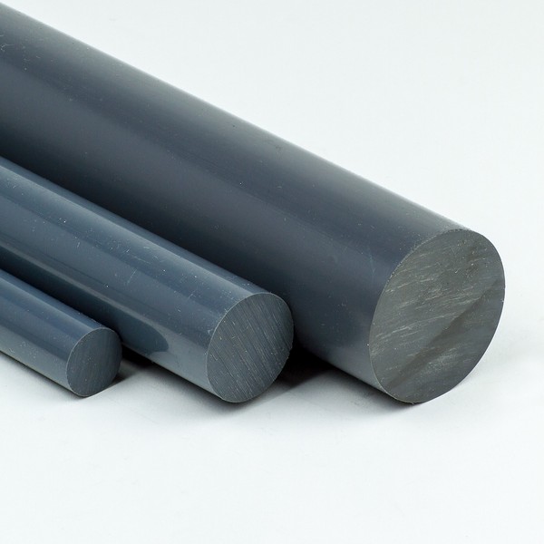 PVC Round Rod Diameter 12 mm Grey Plastic Rod Length